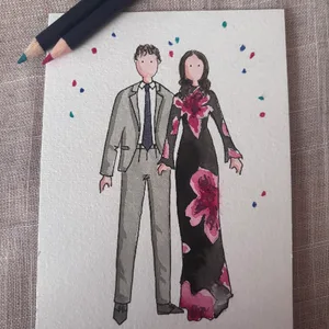 Live guest illustrations and couple/venue portrait by Katie & Annabel - Thumbnail 3