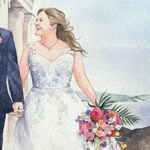Live guest illustrations and couple/venue portrait by Katie & Annabel - Thumbnail 2