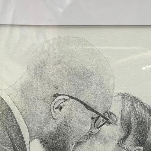 “You May Now Kiss…” Live Wedding Pencil Drawing - Thumbnail 11