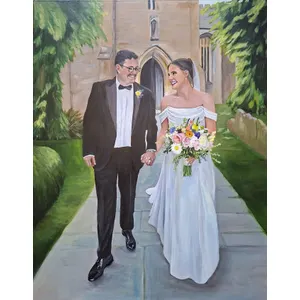 Couple-Focused Photorealistic Live Wedding Portrait - Thumbnail 3