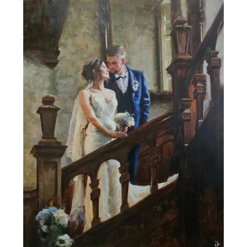 Capturing Love: Timeless Live Oil Portraits and Wedding Scenes - Image 5