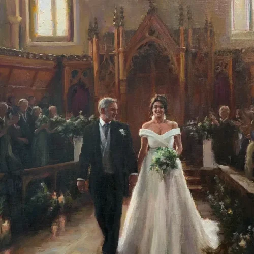 Capturing Love: Timeless Live Oil Portraits and Wedding Scenes - Image 1