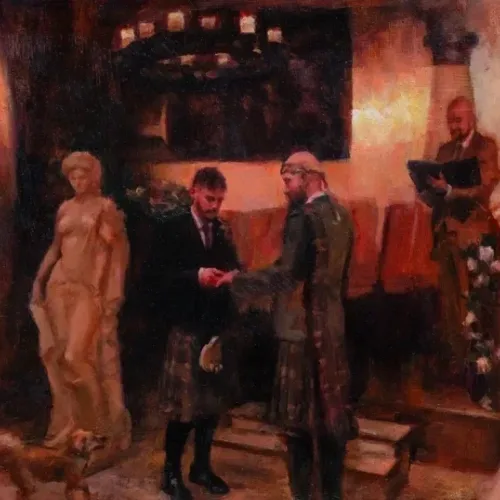 Capturing Love: Timeless Live Oil Portraits and Wedding Scenes - Thumbnail 9