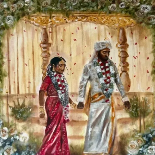 Live Wedding Painting on Canvas - Thumbnail 6