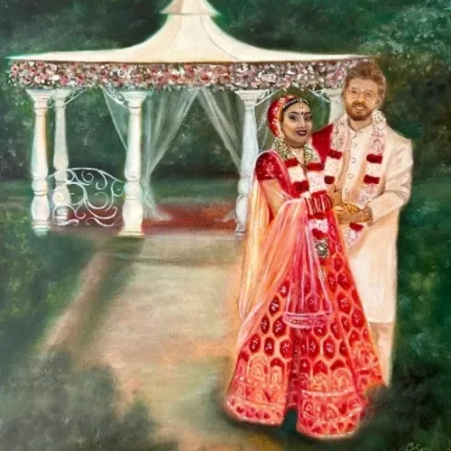 Live Wedding Painting on Canvas - Thumbnail 7