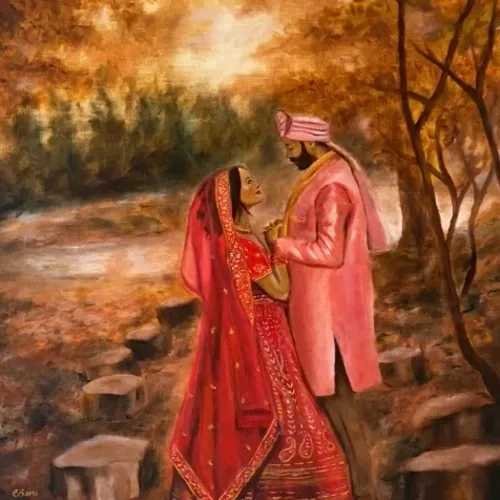 Live Wedding Painting on Canvas - Thumbnail 8