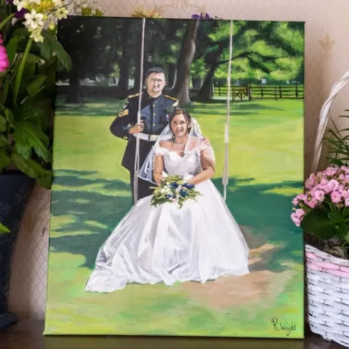 Capture Your Love Story: Custom Live Wedding Painting by Rebecca - Thumbnail 2