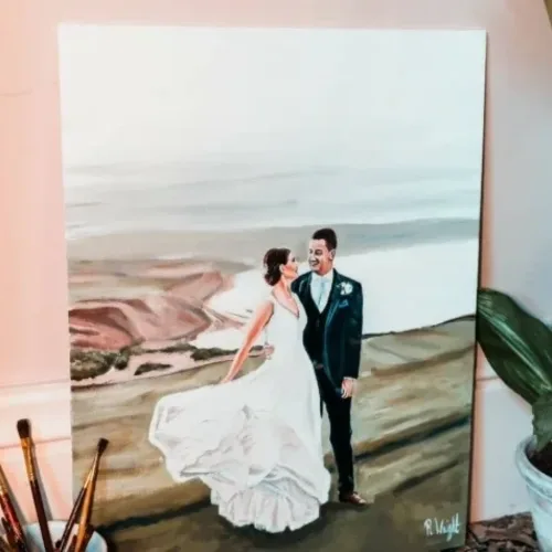 Capture Your Love Story: Custom Live Wedding Painting by Rebecca - Thumbnail 5