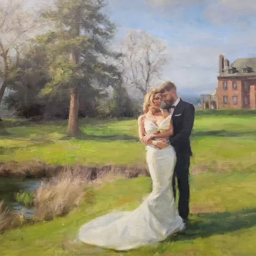 Capturing Love: Timeless Live Oil Portraits and Wedding Scenes - Thumbnail 7