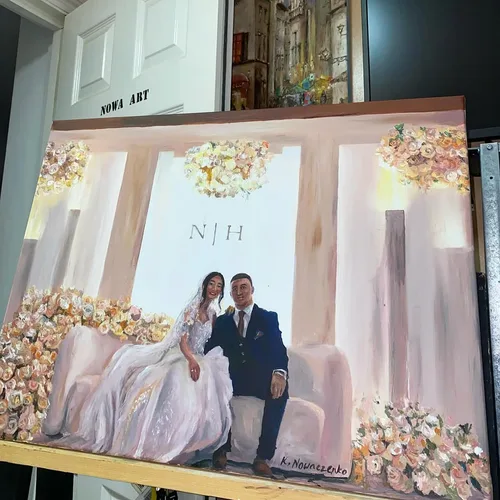 Romantic, Storytelling Live Wedding Painting by Krystyna - Thumbnail 14