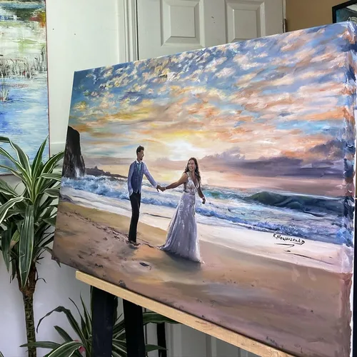 Romantic, Storytelling Live Wedding Painting by Krystyna - Image 5