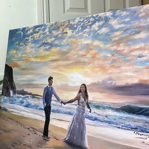 Romantic, Storytelling Live Wedding Painting by Krystyna - Thumbnail 6