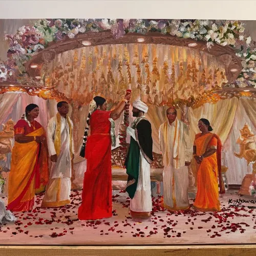 Romantic, Storytelling Live Wedding Painting by Krystyna - Thumbnail 24