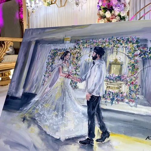 Romantic, Storytelling Live Wedding Painting by Krystyna - Thumbnail 6