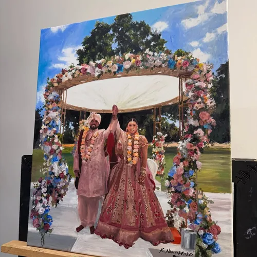 Romantic, Storytelling Live Wedding Painting by Krystyna - Thumbnail 22