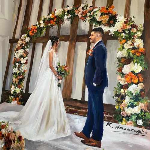 Romantic, Storytelling Live Wedding Painting by Krystyna - Thumbnail 21