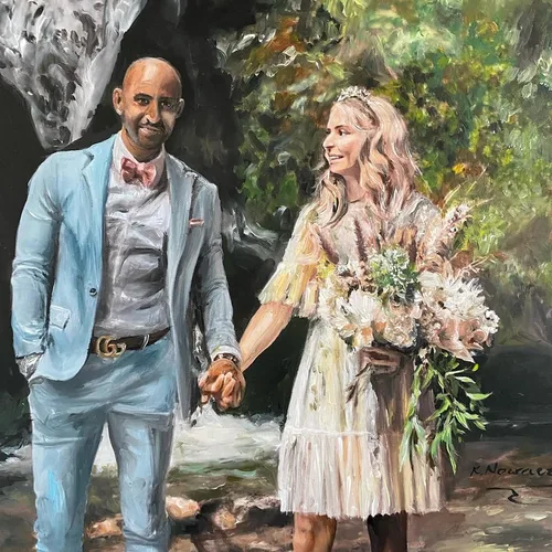 Romantic, Storytelling Live Wedding Painting by Krystyna - Thumbnail 12