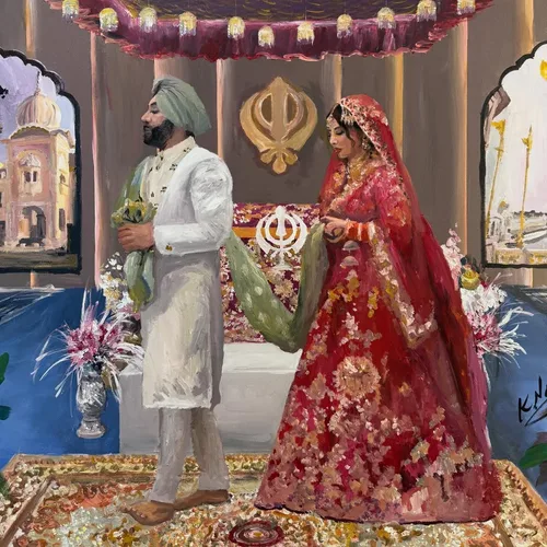 Romantic, Storytelling Live Wedding Painting by Krystyna - Thumbnail 29