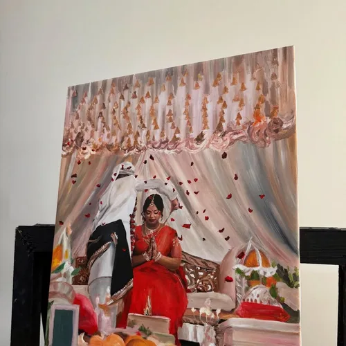 Romantic, Storytelling Live Wedding Painting by Krystyna - Thumbnail 23