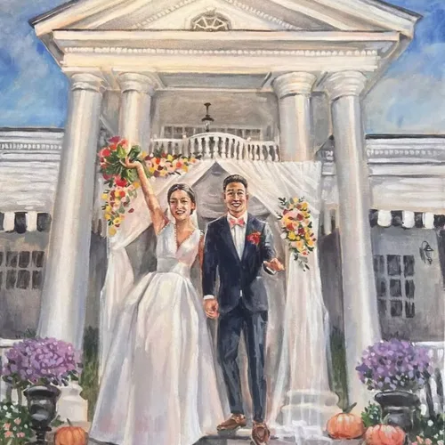 Elegant Live Wedding Painting by Roxana - Image 1