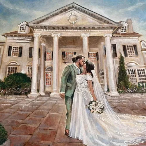 Elegant Live Wedding Painting by Roxana - Thumbnail 2