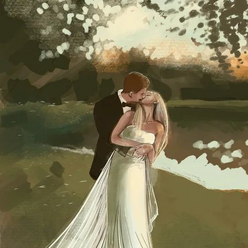 Elegant Live Wedding Painting by Roxana - Thumbnail 3