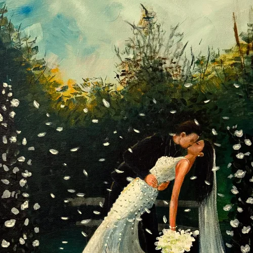 Elegant Live Wedding Painting by Roxana - Thumbnail 6