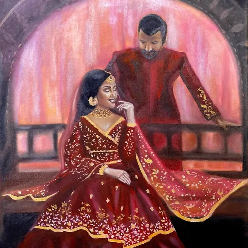 Live Wedding Painting on Canvas - Thumbnail 7