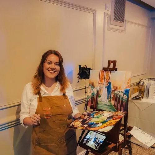Capture Your Love Story: Custom Live Wedding Painting by Rebecca - Thumbnail 7