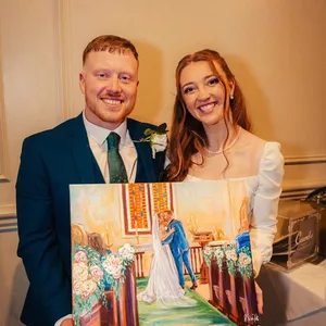 Capture Your Love Story: Custom Live Wedding Painting by Rebecca - Thumbnail 3