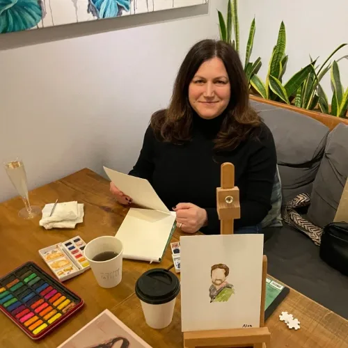 Elise’s Live Watercolour Guest Portraits – Minimalist & Expressive - Thumbnail 4