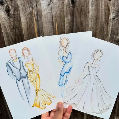 Elegant Live Guest Portraits (Watercolour) by Lola - Thumbnail 3