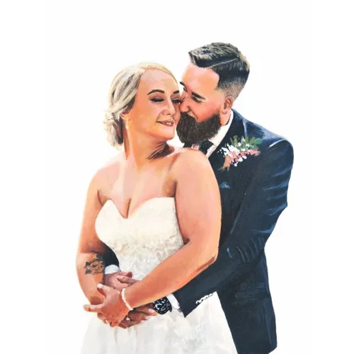 Couple-Focused Photorealistic Live Wedding Portrait - Thumbnail 13
