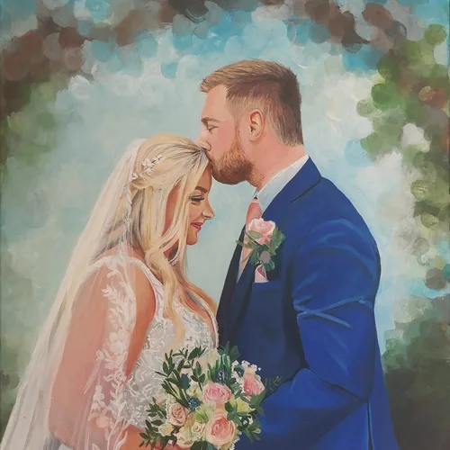 Couple-Focused Photorealistic Live Wedding Portrait - Thumbnail 7