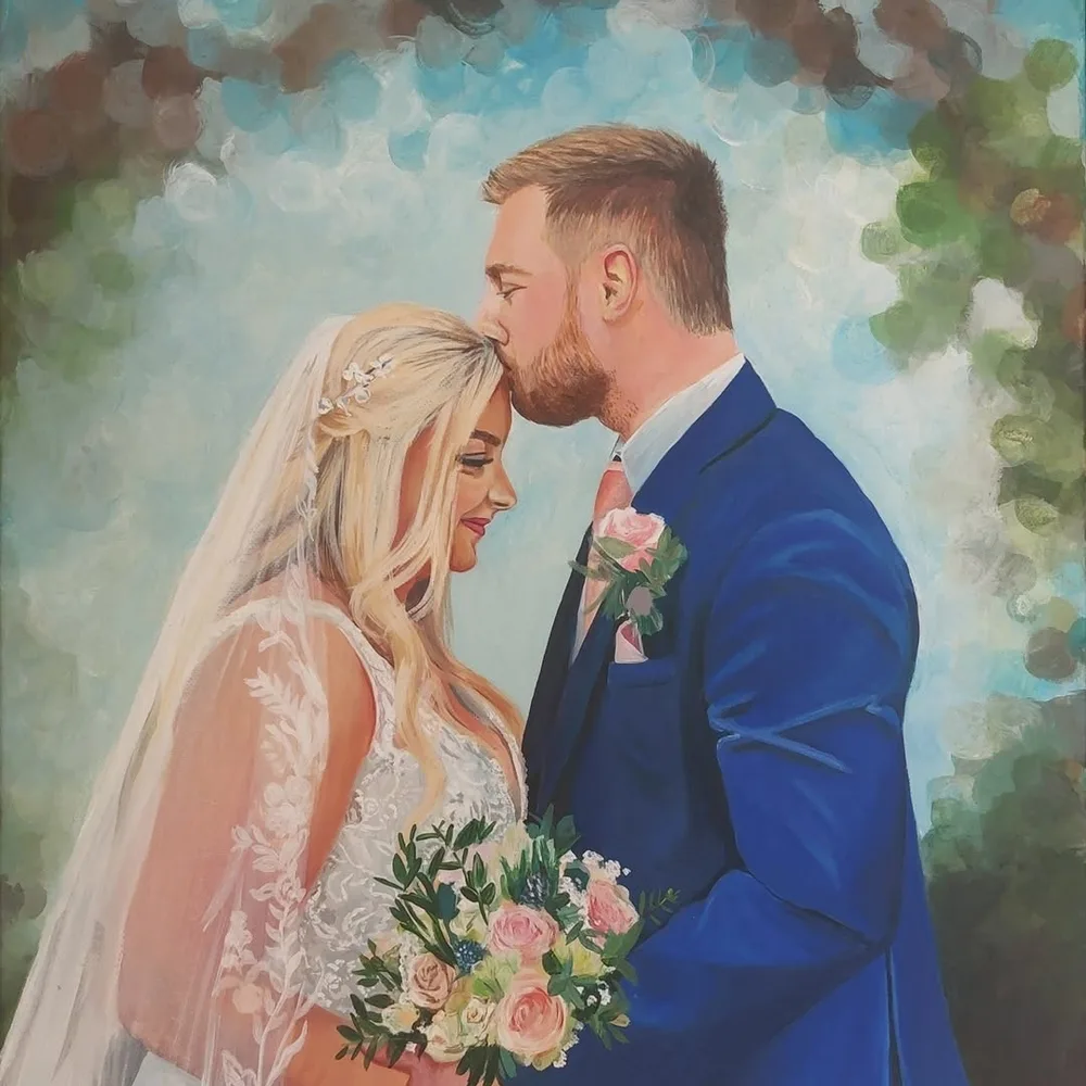 Couple-Focused Photorealistic Live Wedding Portrait - Image 1