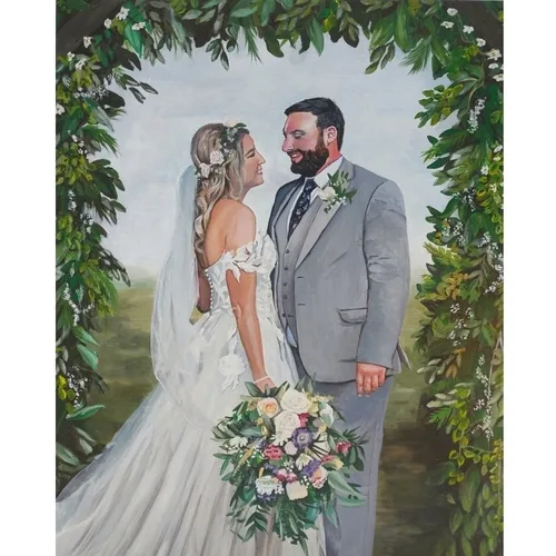 Couple-Focused Photorealistic Live Wedding Portrait - Thumbnail 3