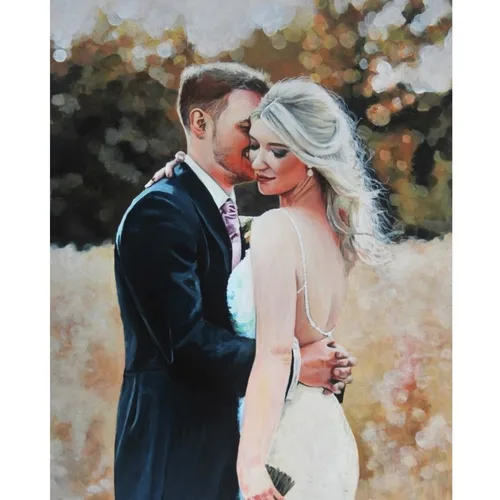 Couple-Focused Photorealistic Live Wedding Portrait - Image 1