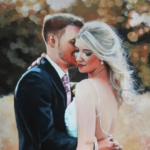 Couple-Focused Photorealistic Live Wedding Portrait - Thumbnail 4