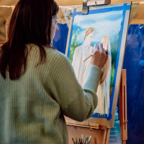 Couple-Focused Photorealistic Live Wedding Portrait - Thumbnail 20