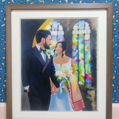 Couple-Focused Photorealistic Live Wedding Portrait - Thumbnail 21