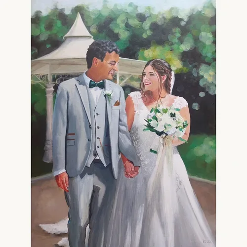 Couple-Focused Photorealistic Live Wedding Portrait - Thumbnail 4