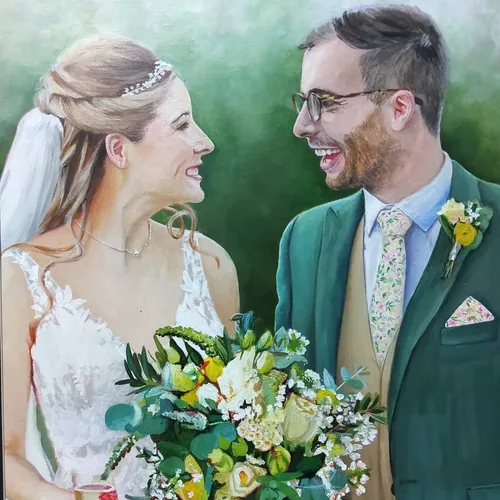 Couple-Focused Photorealistic Live Wedding Portrait - Thumbnail 27