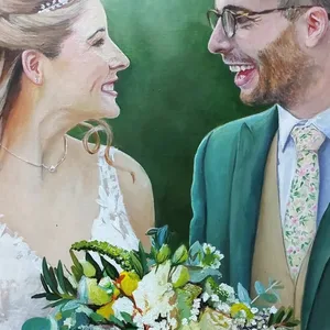 Couple-Focused Photorealistic Live Wedding Portrait - Thumbnail 7