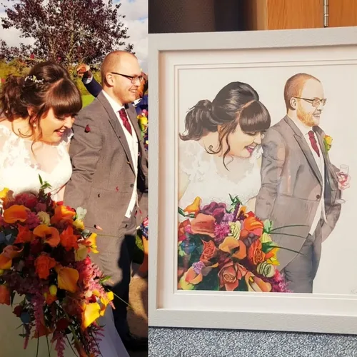 Couple-Focused Photorealistic Live Wedding Portrait - Thumbnail 28