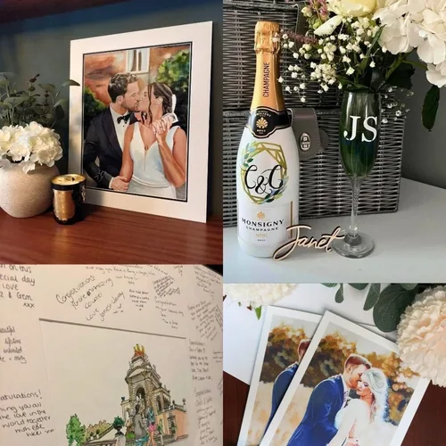 Couple-Focused Photorealistic Live Wedding Portrait - Thumbnail 18