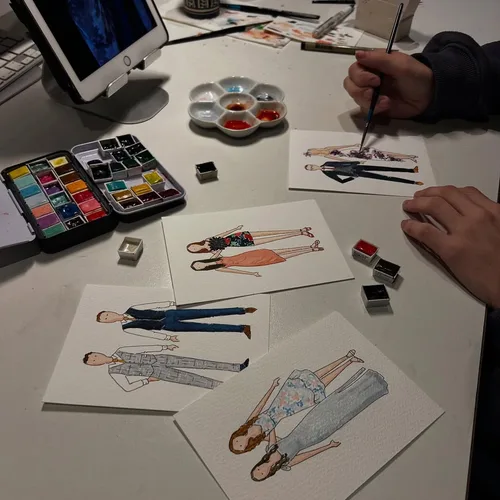 Live guest illustrations and couple/venue portrait by Katie & Annabel - Thumbnail 5