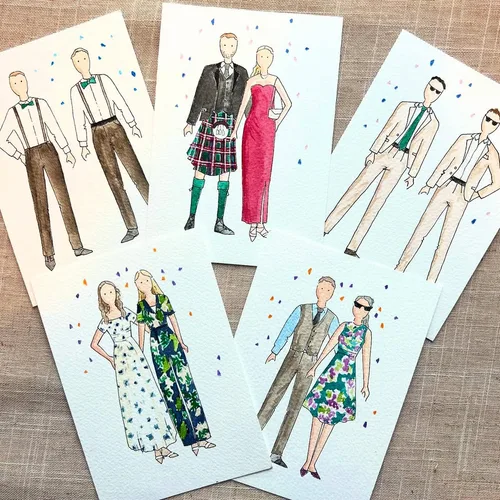 Live guest illustrations and couple/venue portrait by Katie & Annabel - Image 1