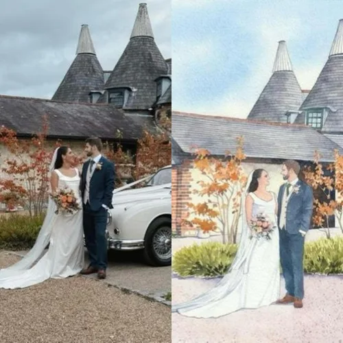 Live guest illustrations and couple/venue portrait by Katie & Annabel - Thumbnail 6