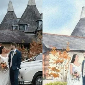 Live guest illustrations and couple/venue portrait by Katie & Annabel - Thumbnail 6