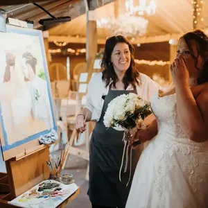 Couple-Focused Photorealistic Live Wedding Portrait - Thumbnail 1